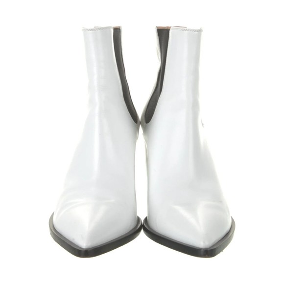 Designer Gianvito Rossi Western Chelsea White Leather Pointed Toe Boots 7.5 M - Picture 16 of 16